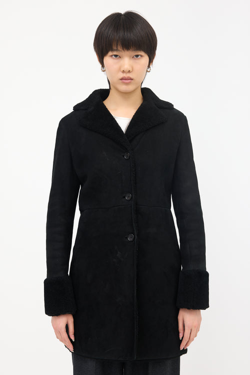 Jil Sander Suede Shearling Coat
