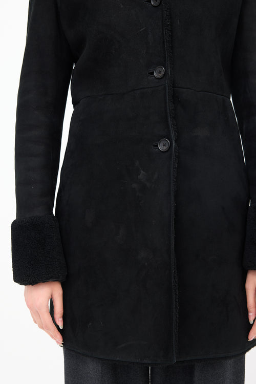 Jil Sander Suede Shearling Coat