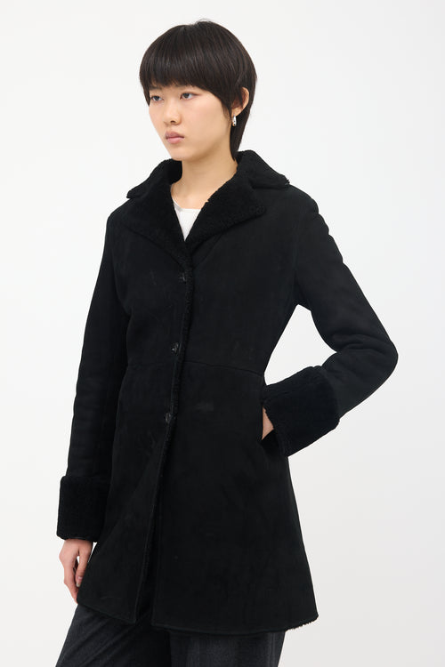 Jil Sander Suede Shearling Coat