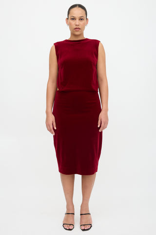 Jil Sander Velvet Draped Cut Out Dress