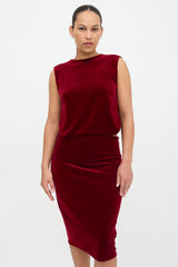 Jil Sander Velvet Draped Cut Out Dress