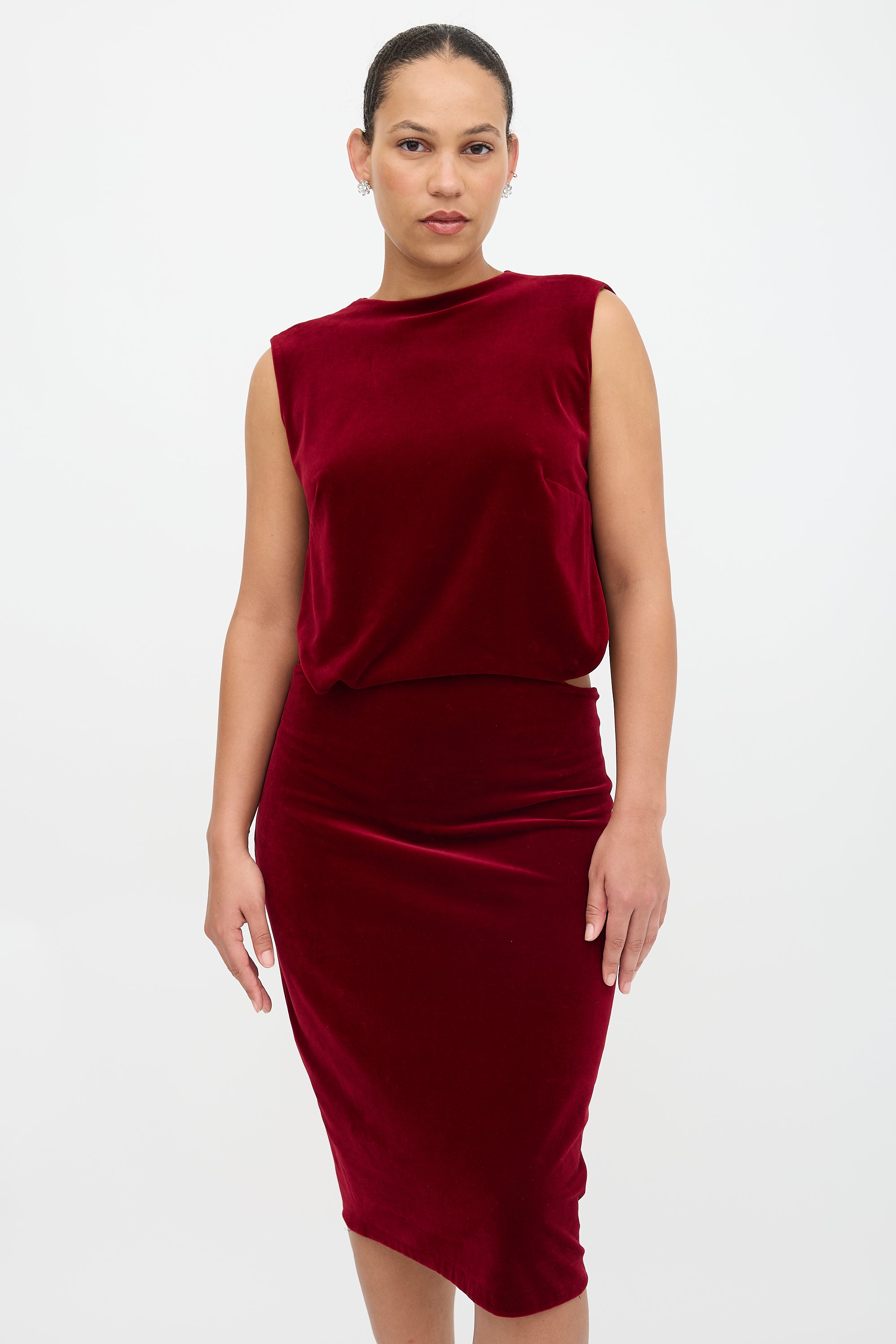 Jil Sander // Velvet Draped Cut Out Dress – VSP Consignment