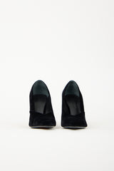 Jil Sander Velvet Geometric Heel Pump