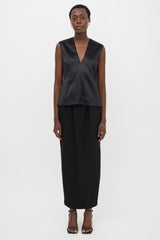 Jil Sander Wool Satin Sleeveless Top