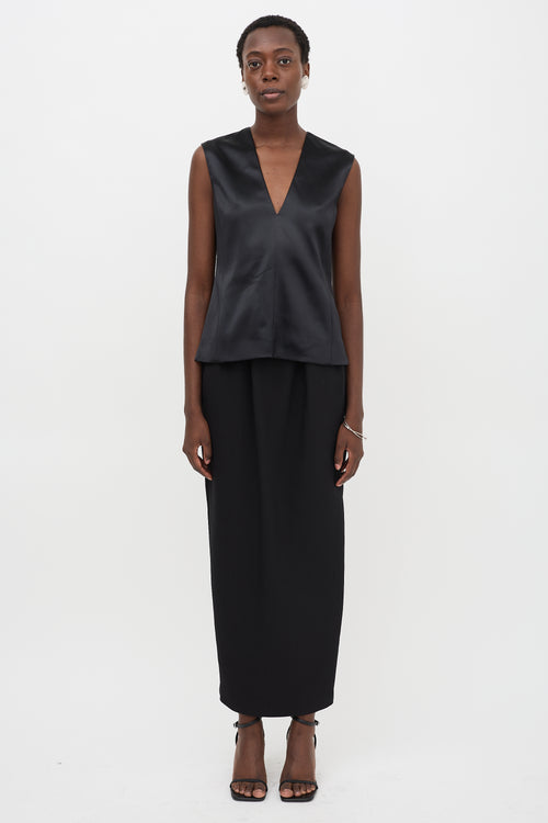 Jil Sander Wool Satin Sleeveless Top