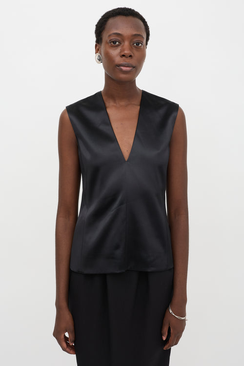 Jil Sander Wool Satin Sleeveless Top