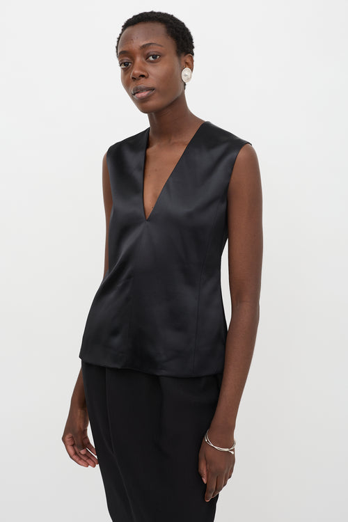 Jil Sander Wool Satin Sleeveless Top