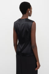 Jil Sander Wool Satin Sleeveless Top