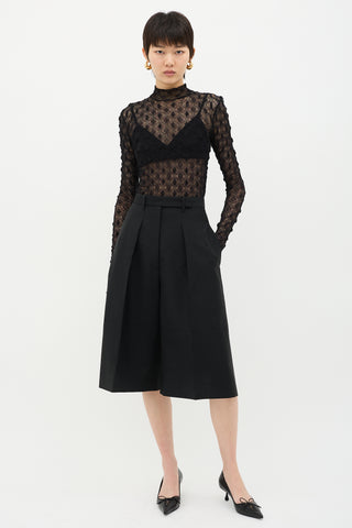 Jil Sander Wool & Mohair Pleated Shorts