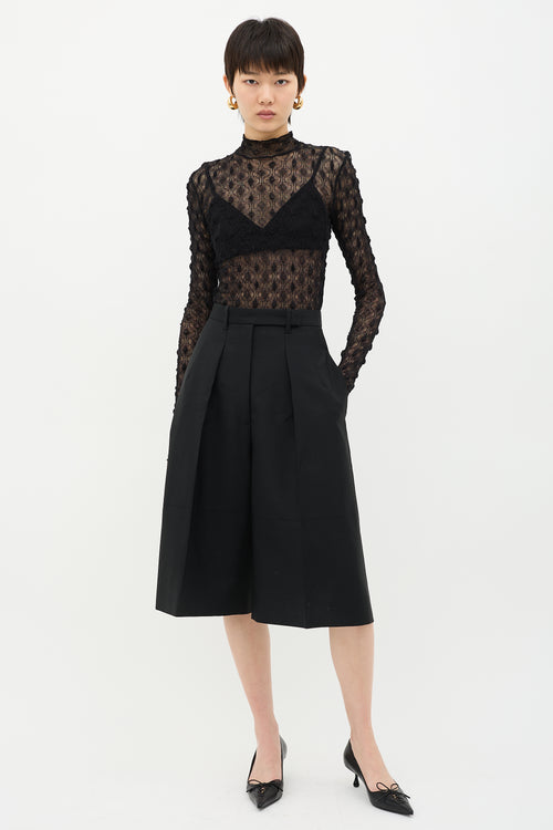 Jil Sander Wool & Mohair Pleated Shorts