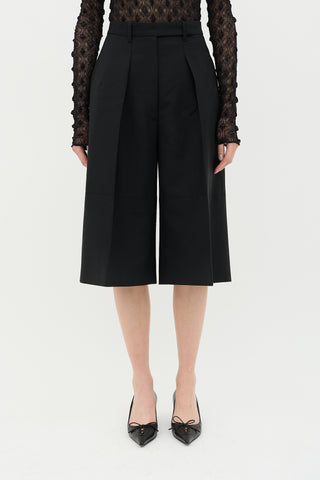 Jil Sander Wool & Mohair Pleated Shorts