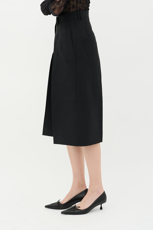 Jil Sander Wool & Mohair Pleated Shorts