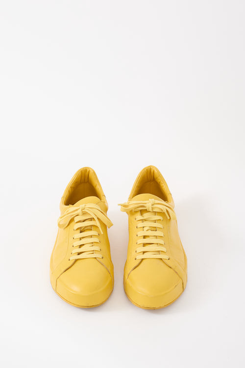 Jil Sander Yellow Leather Low Top Sneaker