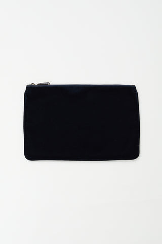 Jil Sander Navy Velvet Zip Pouch