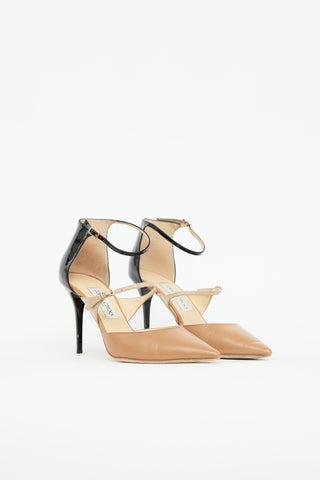 Jimmy Choo Leather & Patent Panel Pump