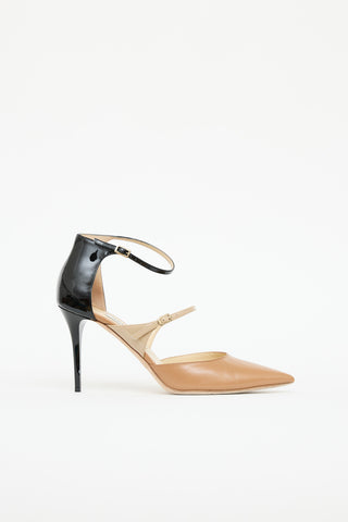 Jimmy Choo Leather & Patent Panel Pump