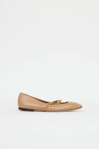 Jimmy Choo Leather Chain Flat