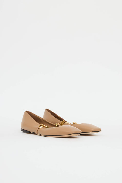 Jimmy Choo Leather Chain Flat