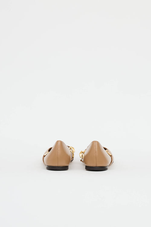 Jimmy Choo Leather Chain Flat
