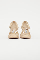 Jimmy Choo Beige Suede Metallic Sandal