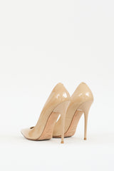 Jimmy Choo Beige Patent Romy Pointed Toe Pump