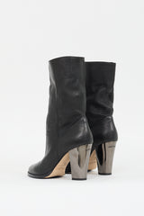 Jimmy Choo Black Embossed Leather Heeled Boot