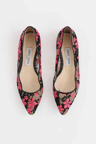 Jimmy Choo Lace Floral Flat