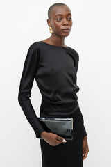 Jimmy Choo Black & Gold Patent Leather Clutch
