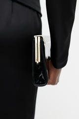 Jimmy Choo Black & Gold Patent Leather Clutch