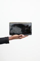 Jimmy Choo Black & Gold Patent Leather Clutch