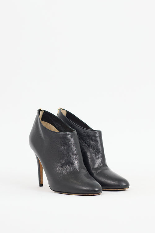 Jimmy Choo Black Leather Mendez Heeled Bootie