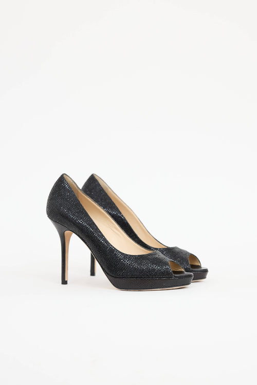 Jimmy ChooGlitter Luna Peep Toe Pump