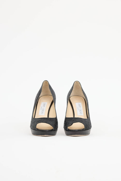 Jimmy ChooGlitter Luna Peep Toe Pump