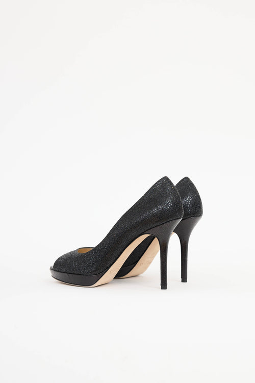 Jimmy ChooGlitter Luna Peep Toe Pump
