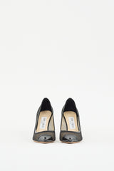 Christian Louboutin Black Leather & Mesh Overlay Amika Pump