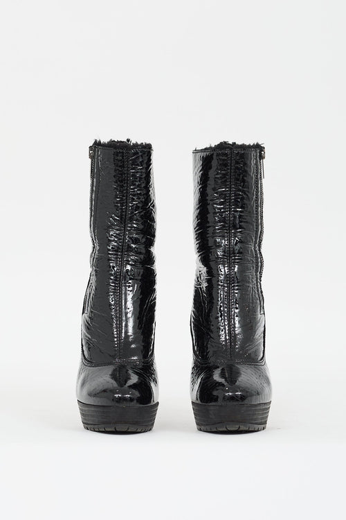 Jimmy Choo Black Patent Leather Trixie Platform Boot