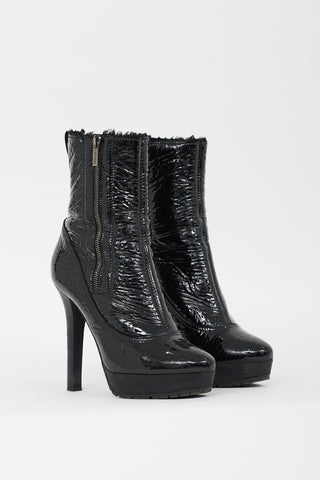 Jimmy Choo Black Patent Leather Trixie Platform Boot