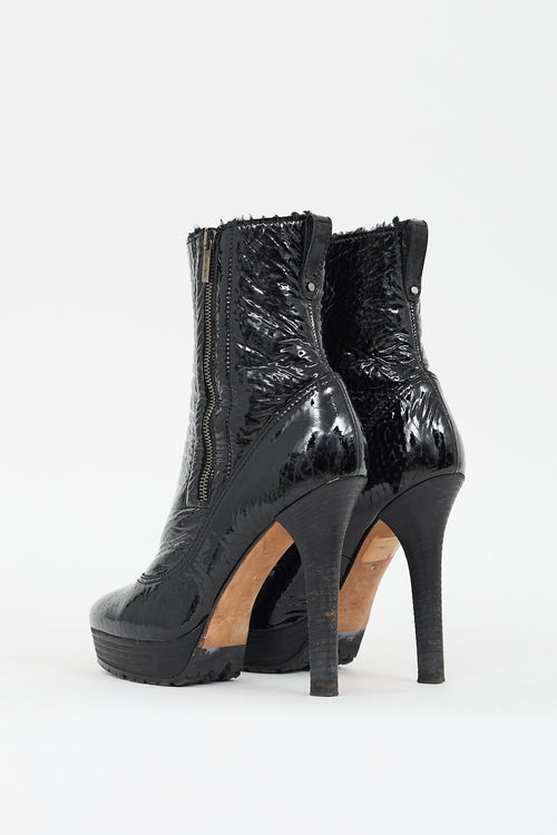Jimmy Choo Black Patent Leather Trixie Platform Boot