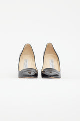 Jimmy Choo Black Patent Notch Heel