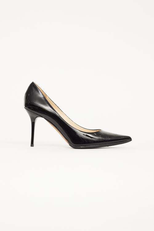 Jimmy Choo Black Patent Leather Pointed Toe Pump