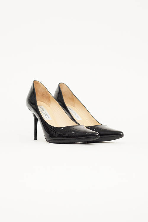 Jimmy Choo Black Patent Leather Pointed Toe Pump