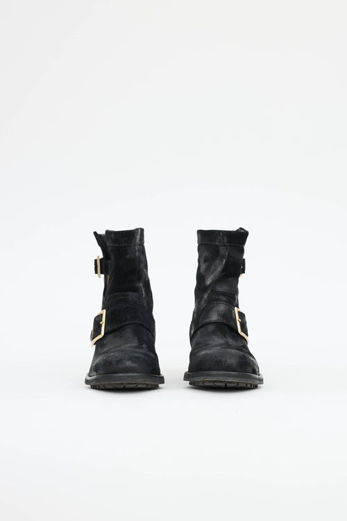 Jimmy Choo Suede Buckle Ankle Boot