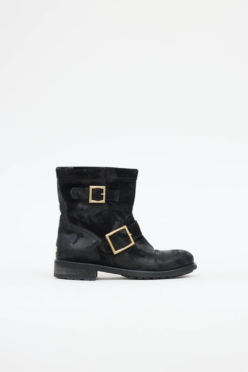 Jimmy Choo Suede Buckle Ankle Boot