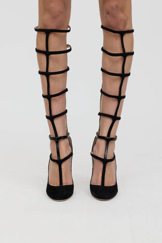 Jimmy Choo Suede Dali Knee High Heel