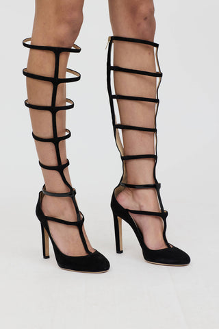 Jimmy Choo Suede Dali Knee High Heel