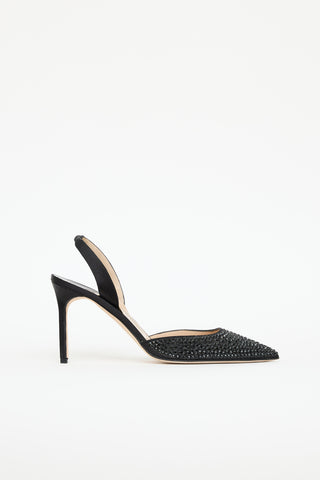 Manolo Blahnik Rhinestone Slingback Pump