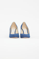 Jimmy Choo Blue Denim Round Toe Heel