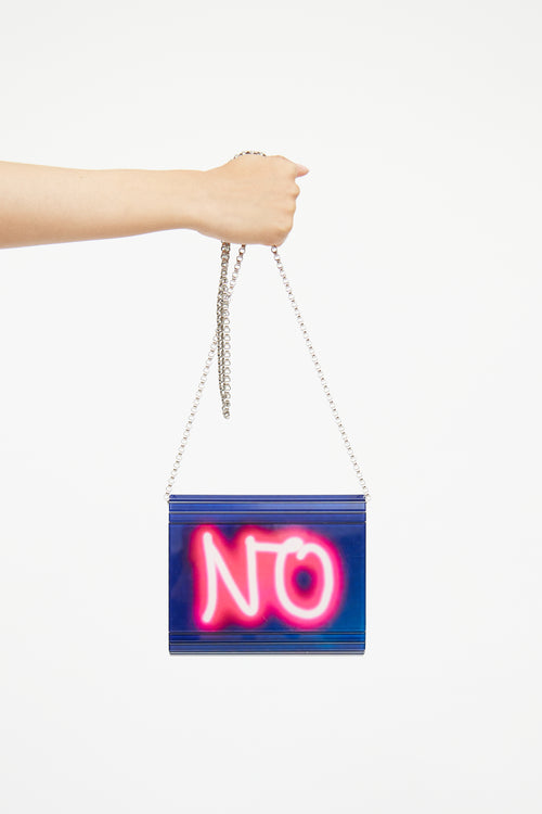 Jimmy Choo Navy & Pink Neon Chain Bag