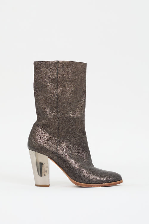 Jimmy Choo Bronze Leather Heeled Boot