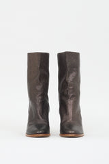 Jimmy Choo Bronze Leather Heeled Boot